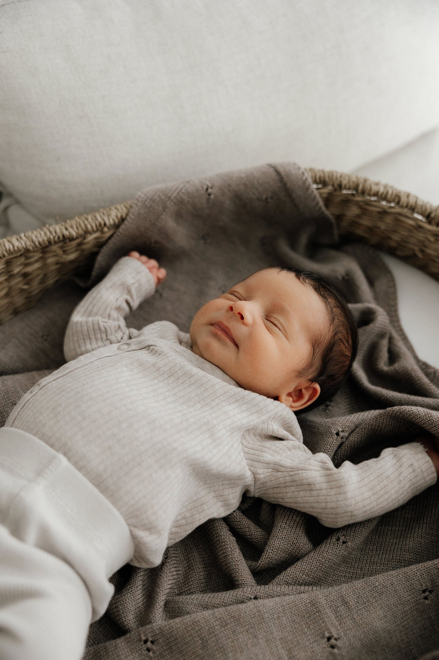 Limitierte Auflage: Babydecke Merino Taupe