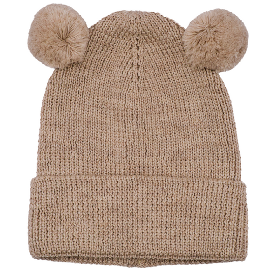 Baby Beanie Mütze Merino mit Teddyohren