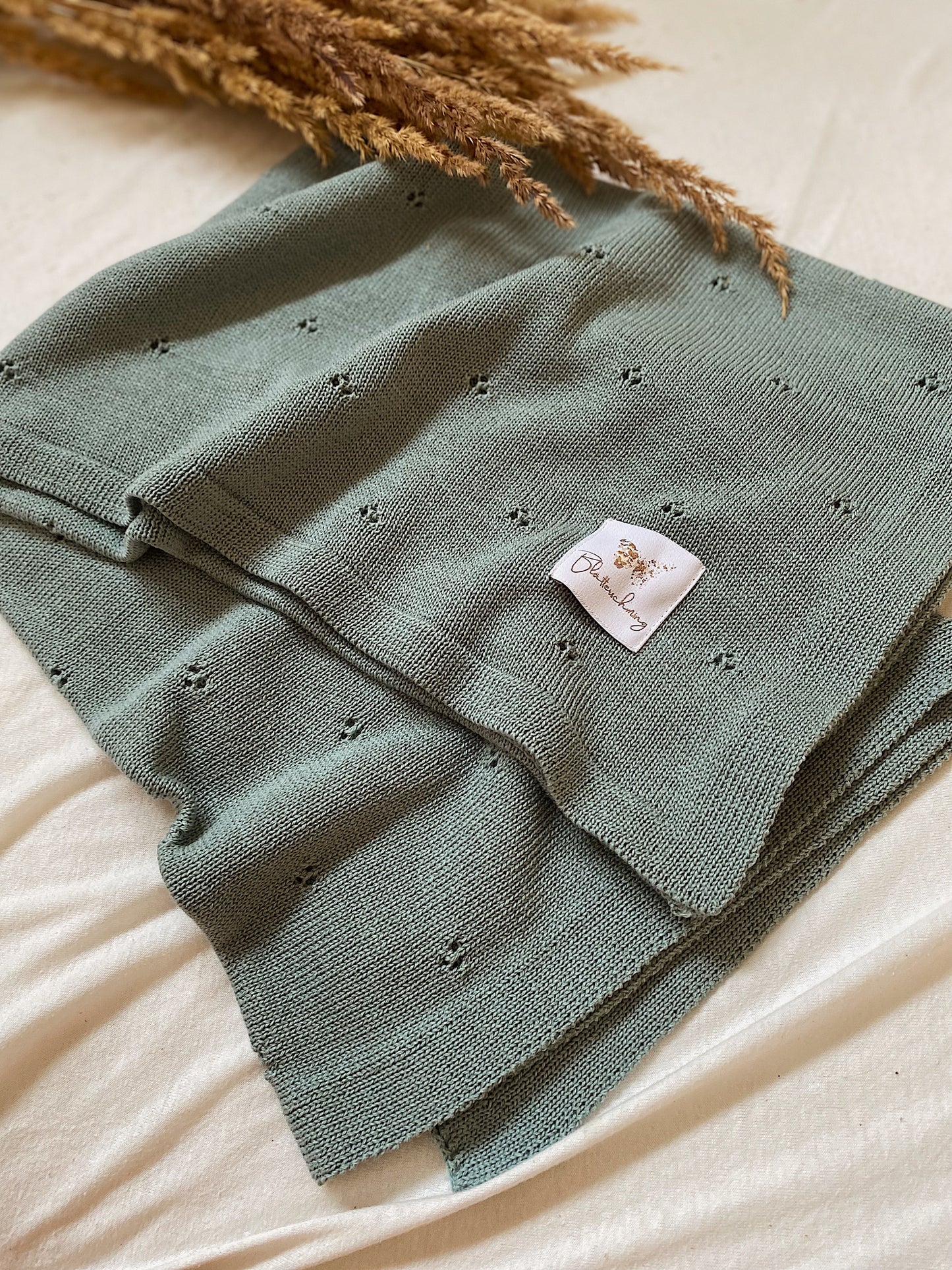 Limitierte Auflage: Babydecke Merino Salbei