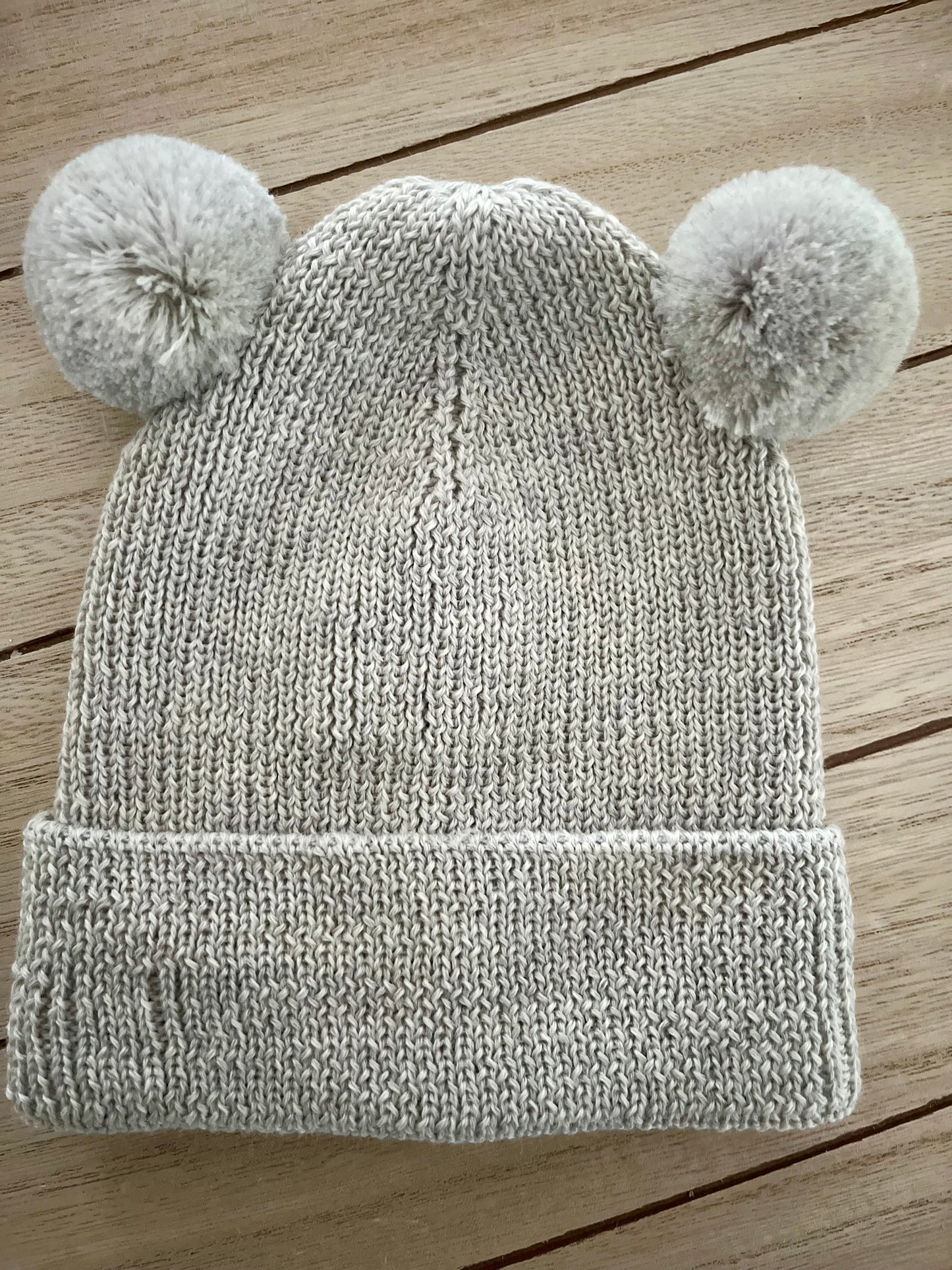 Baby Beanie Mütze Merino mit Teddyohren