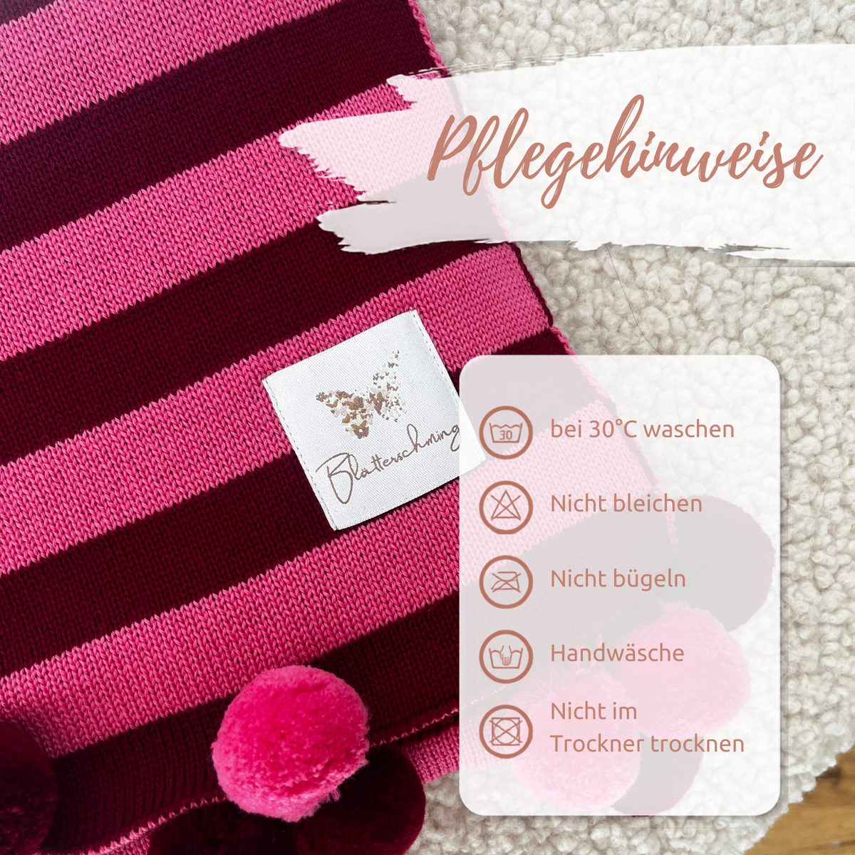 Babydecke aus Merinowolle gestreift