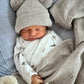 Baby Beanie Mütze Merino mit Teddyohren