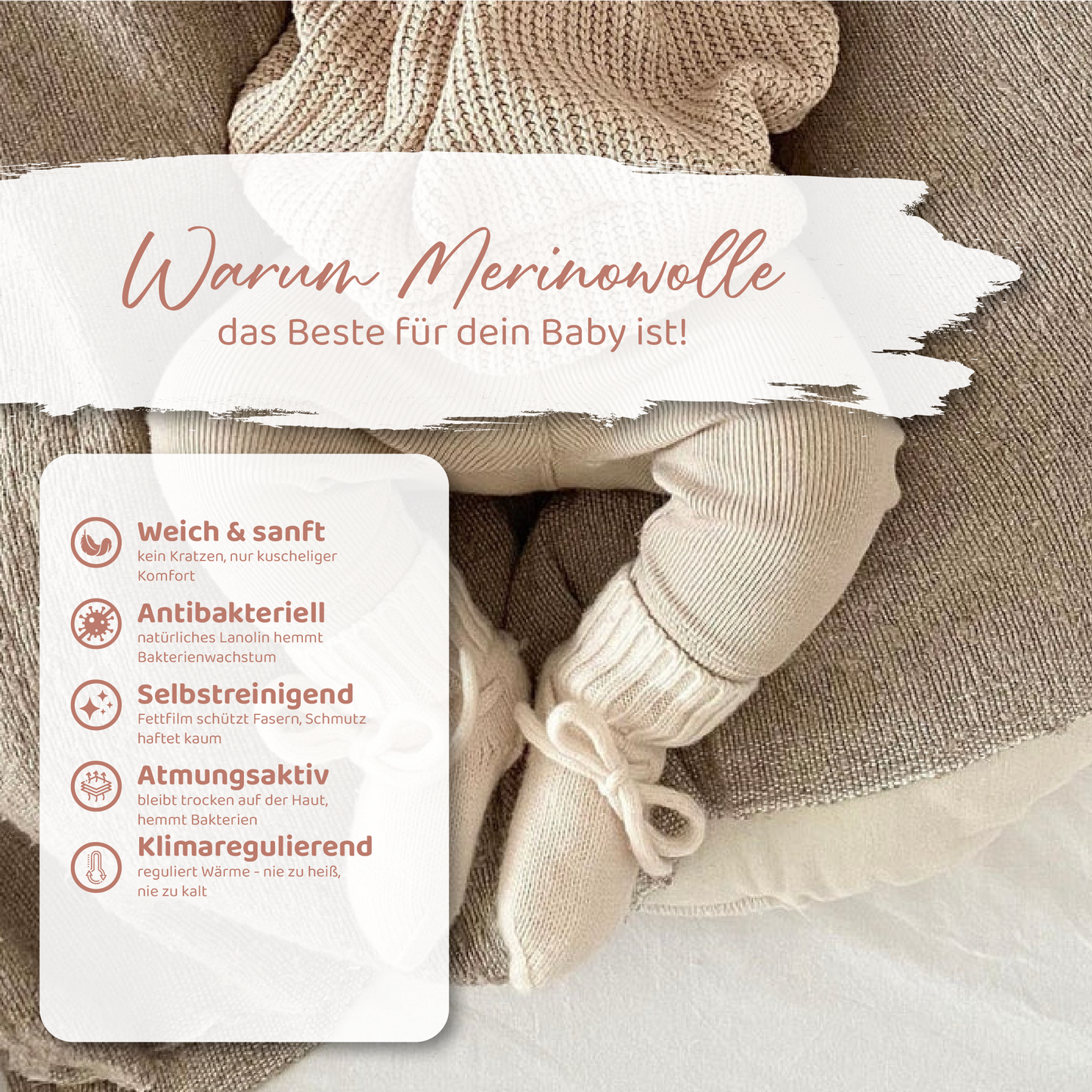 Babyschuhe aus Merinowolle