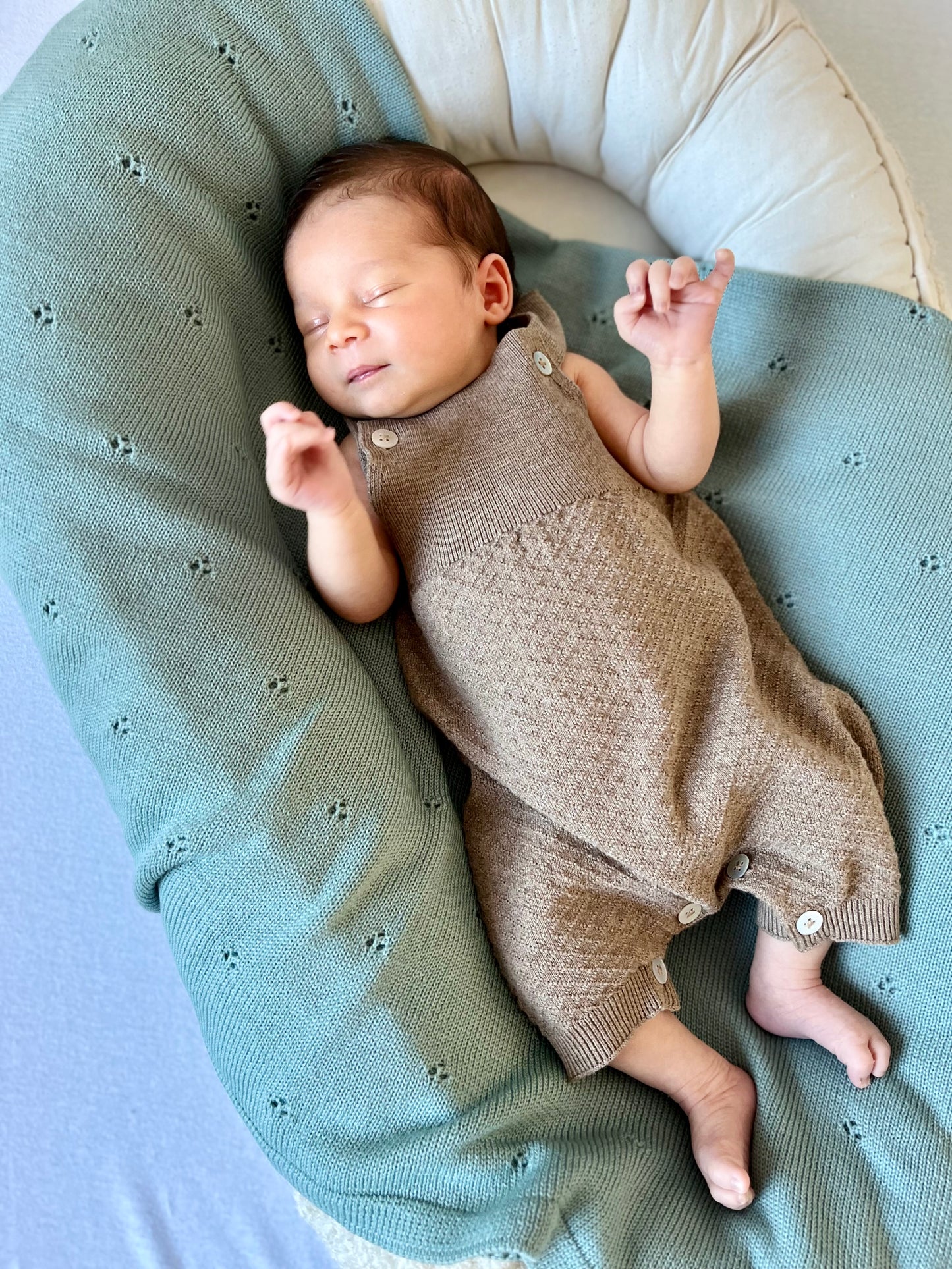 Limitierte Auflage: Babydecke Merino Salbei