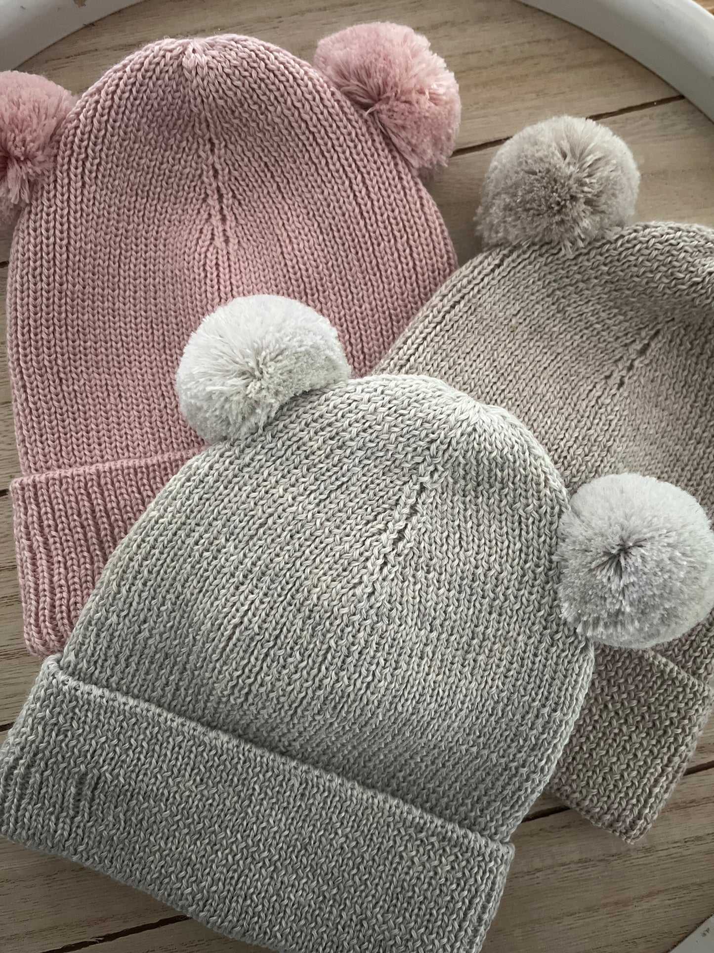 Baby Beanie Mütze Merino mit Teddyohren