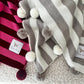Babydecke aus Merinowolle gestreift