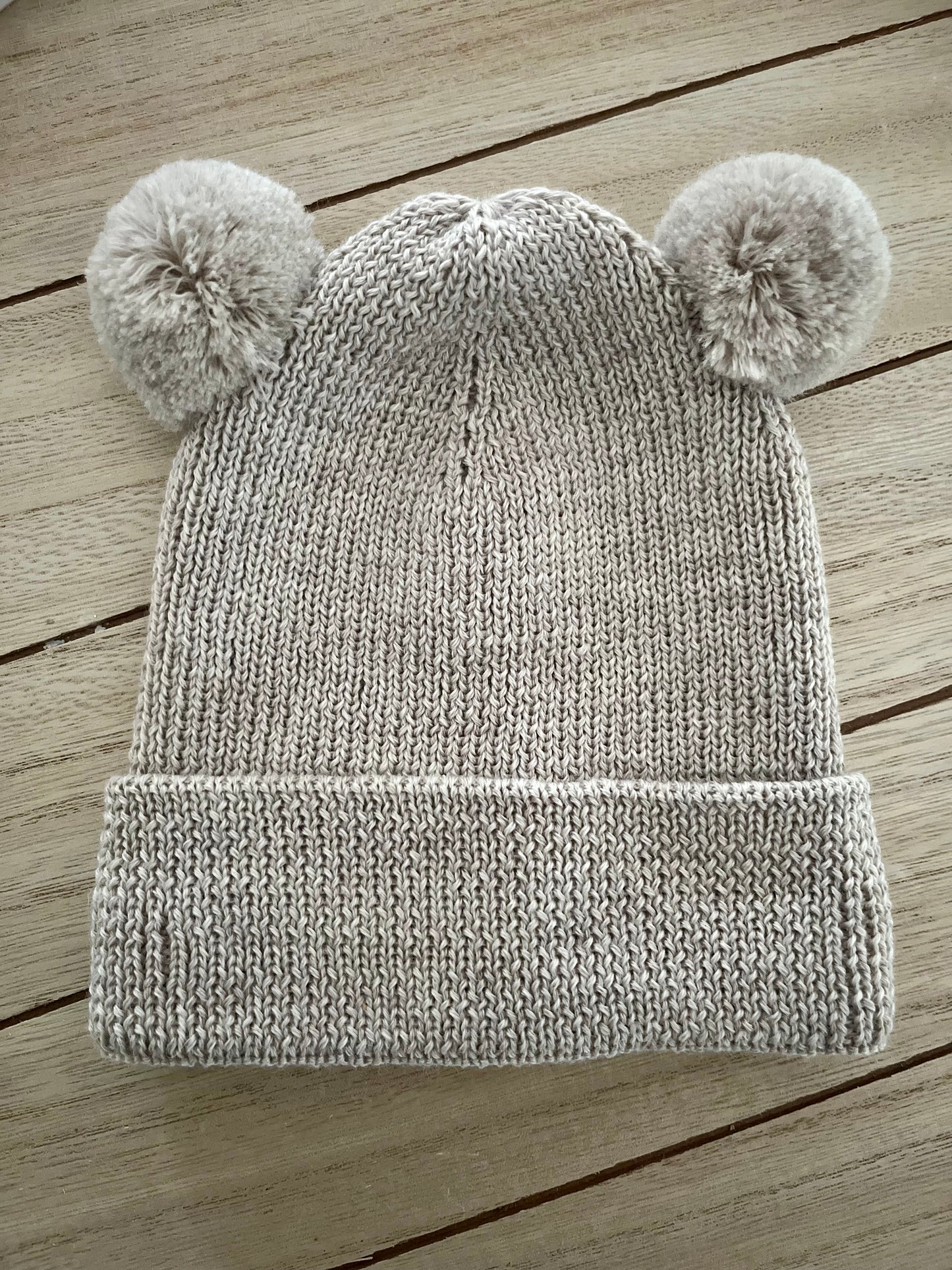 Baby Beanie Mütze Merino mit Teddyohren