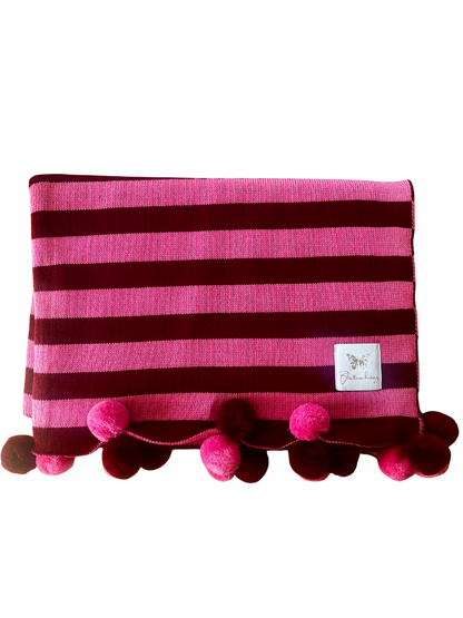 Babydecke aus Merinowolle gestreift