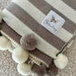 Babydecke aus Merinowolle gestreift