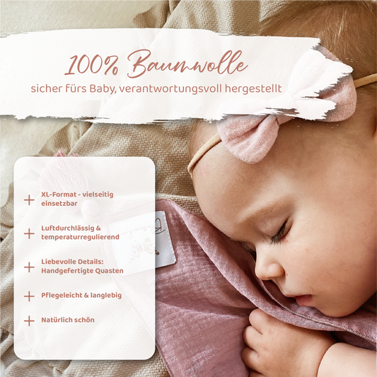 XL Musselintuch mit süßen Quasten