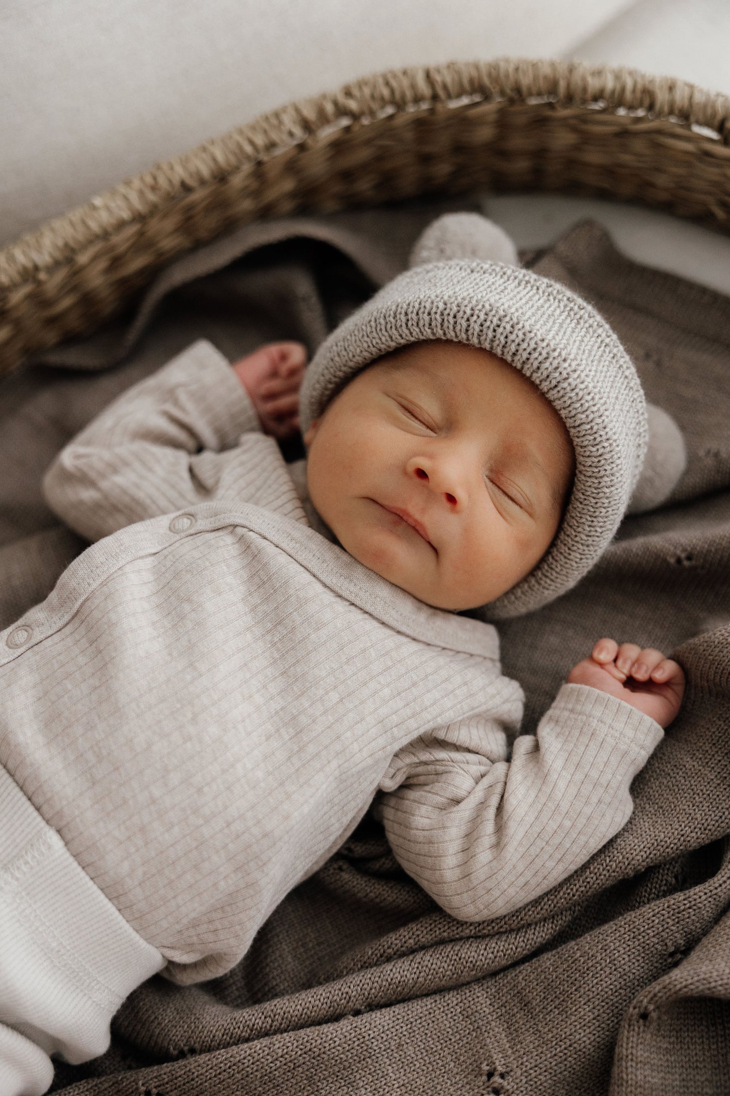 Limitierte Auflage: Babydecke Merino Taupe