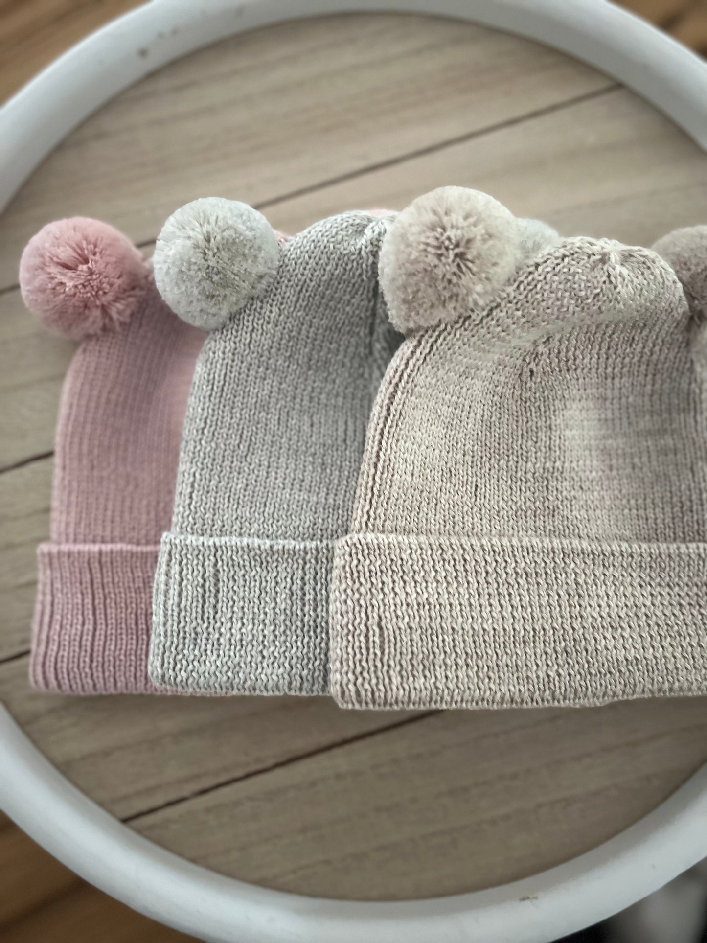 Baby Beanie Mütze Merino mit Teddyohren