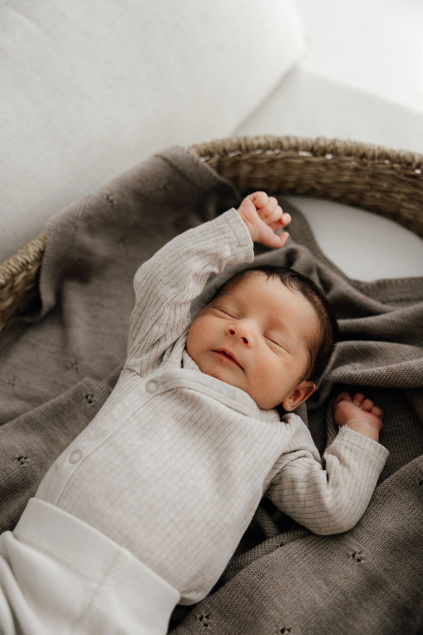 Limitierte Auflage: Babydecke Merino Taupe
