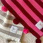 Babydecke aus Merinowolle gestreift