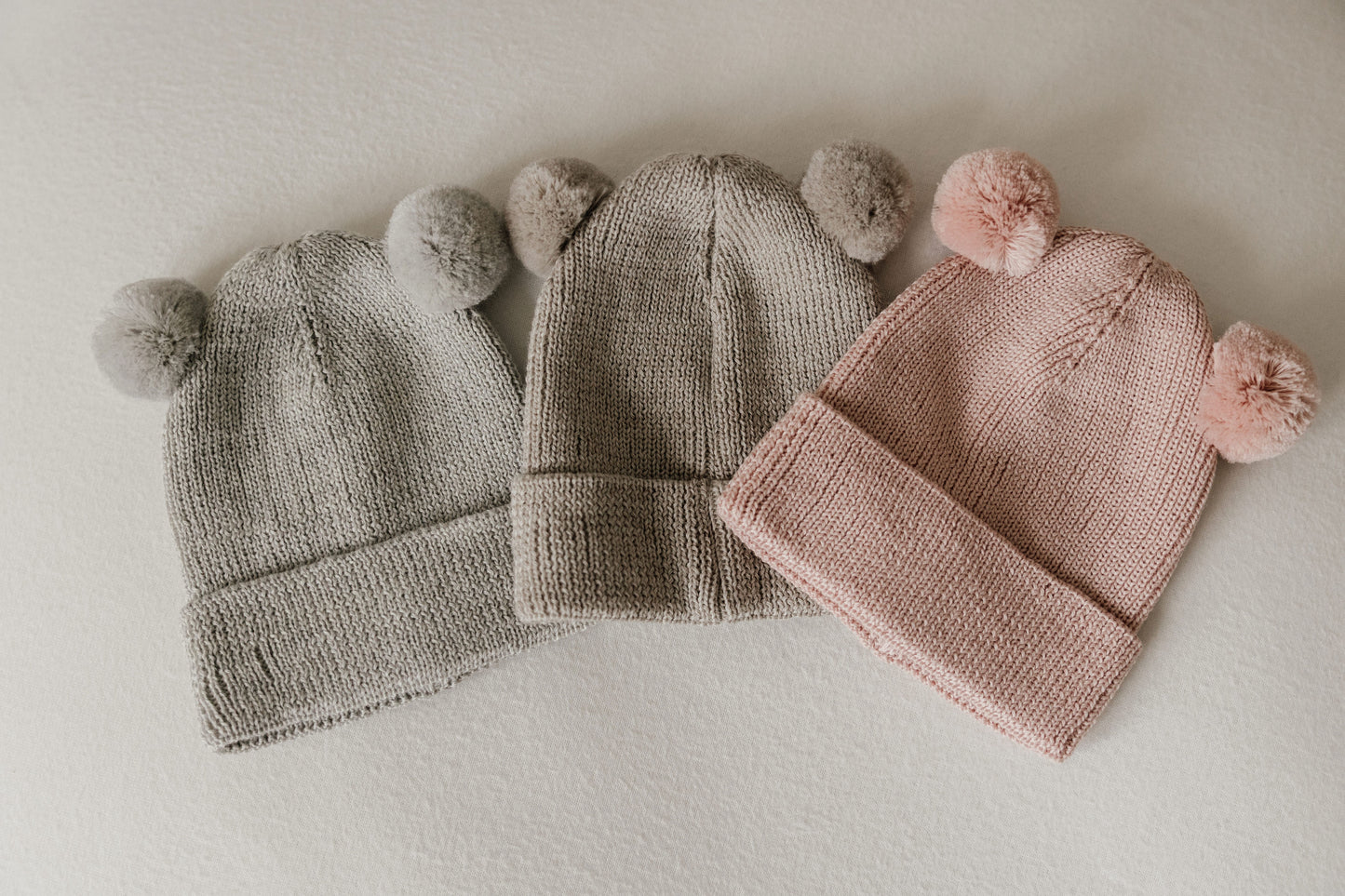 Baby Beanie Mütze Merino mit Teddyohren