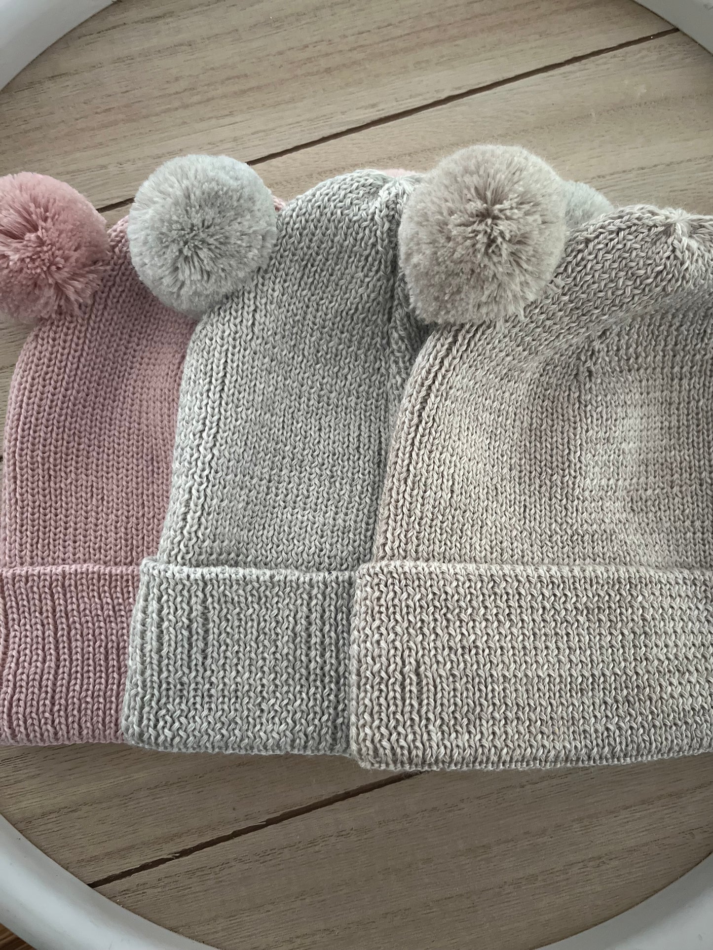 Baby Beanie Mütze Merino mit Teddyohren