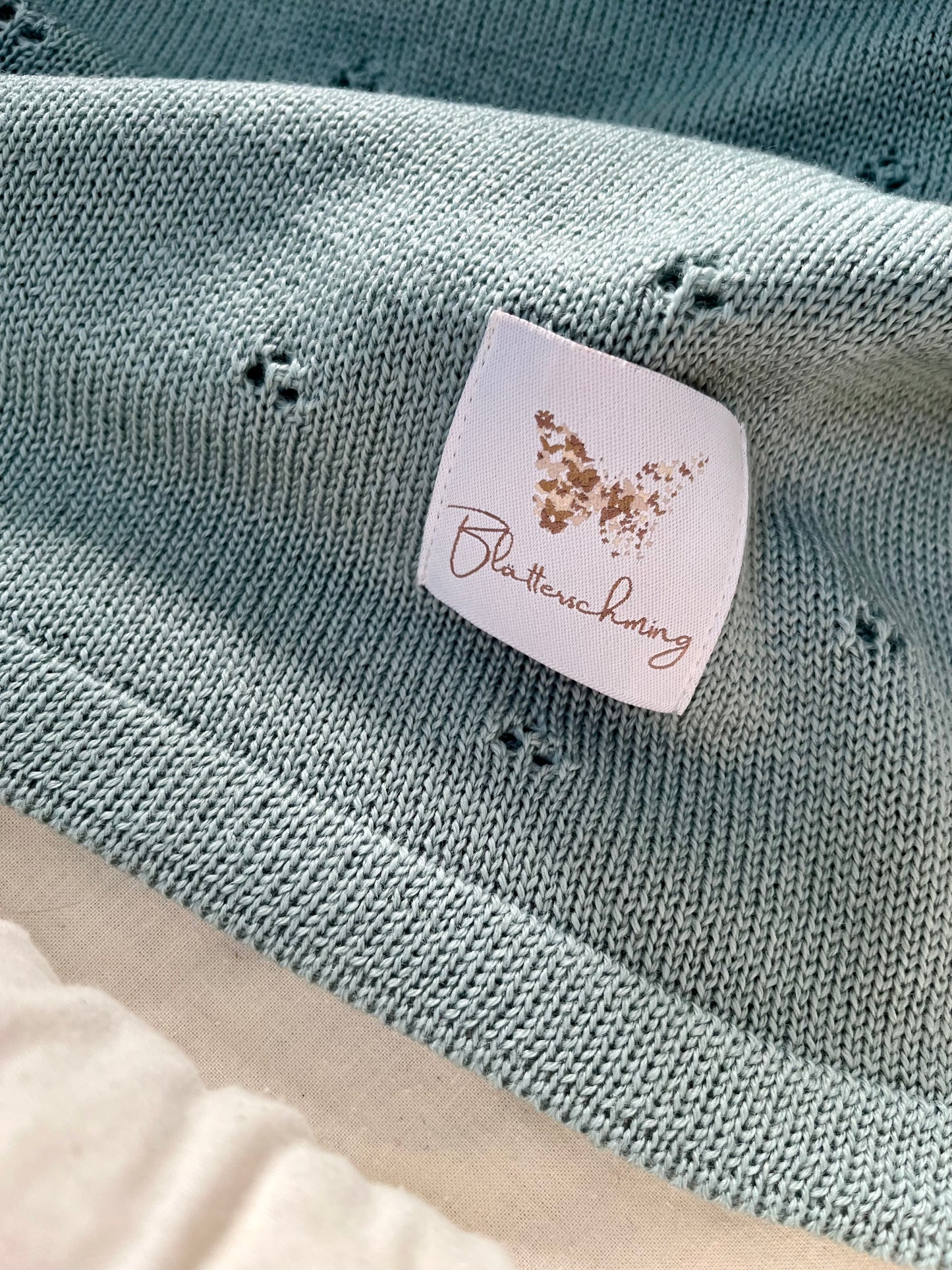 Limitierte Auflage: Babydecke Merino Salbei
